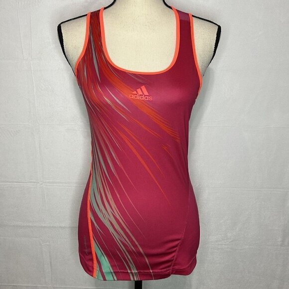 Adidas ADIZERO Formation Mesh Racerback Tank Top Womens Sz S Hot Pink / Orange - Picture 1 of 9